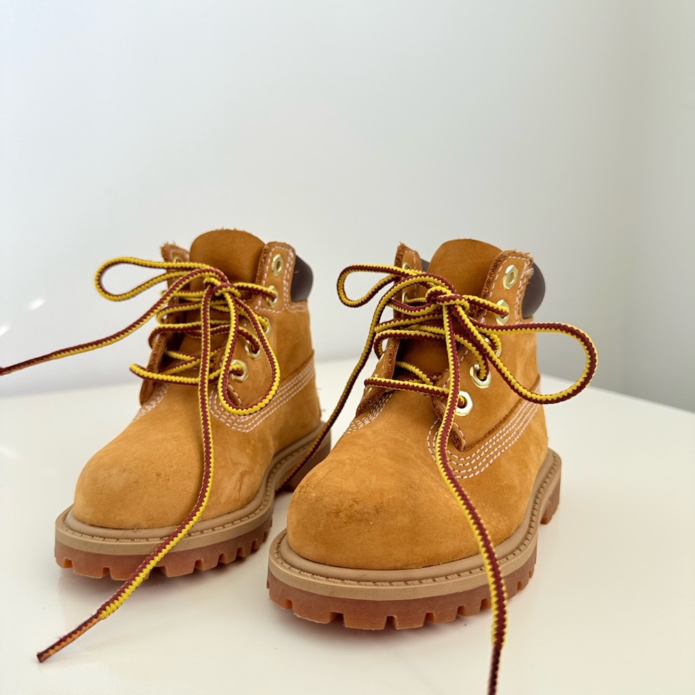 Timberland Premium 6-inch Waterproof Toddler Boots Wheat Nubuck, Size 5